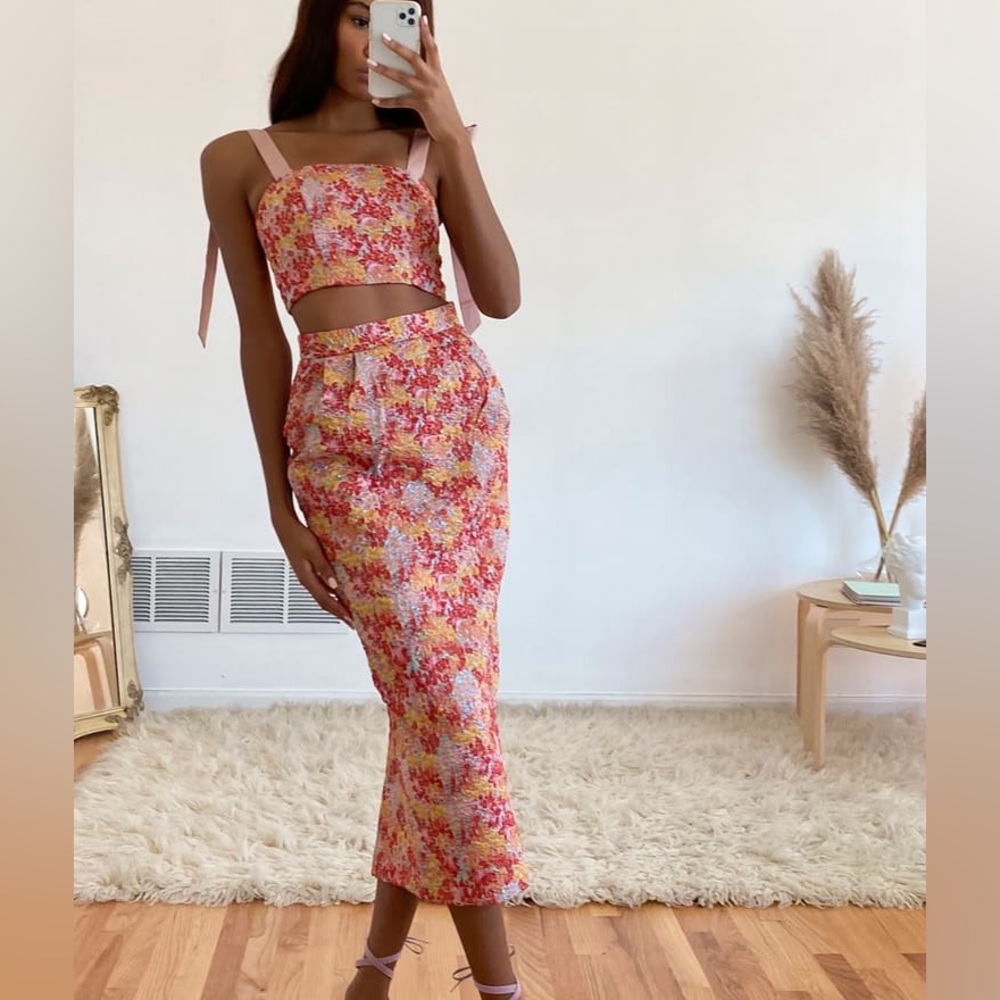 Lulus Two Piece Pink Metallic Dress